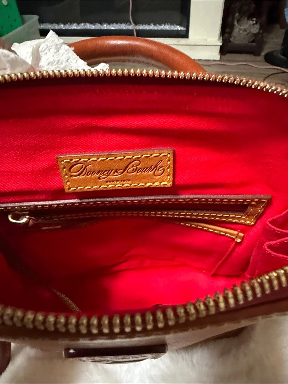 RARE Dooney & Bourke Florentine Leather Small Zip Pod Backpack in Natural EUC